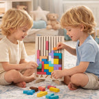Montessori SmartBuilder – Puzzle din lemn cu 10 carduri