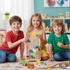 Montessori SmartBuilder – Puzzle din lemn cu 10 carduri