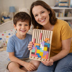 Montessori SmartBuilder – Puzzle din lemn cu 10 carduri
