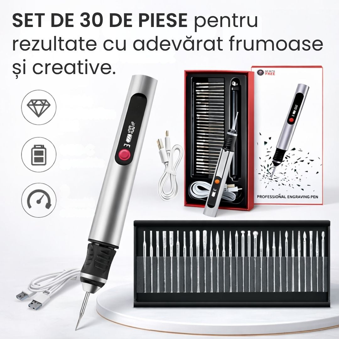 Stilou de gravat personalizat – Set de 30 de piese, pentru orice suprafață