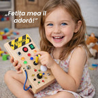 Aventura Montessori cu întrerupătoare – panoul pe care îl poți apăsa în voie, fără restricții