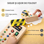 Aventura Montessori cu întrerupătoare – panoul pe care îl poți apăsa în voie, fără restricții